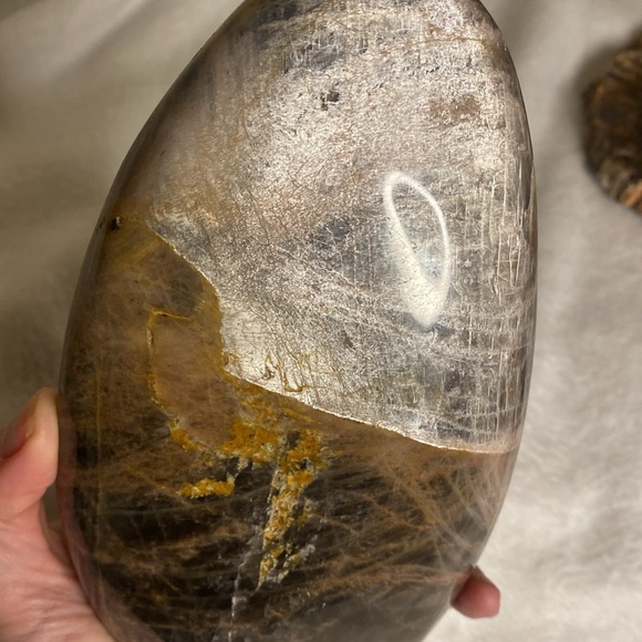 ✨ 3.4lbs (!) Large Black Moonstone Freeform | Smoky + Peach Flash | Feldspar ✨